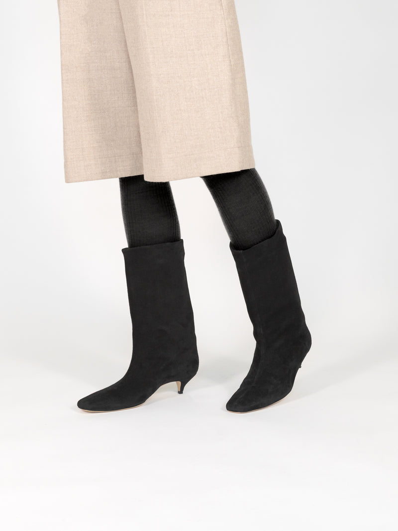 スクエアトゥースエードミドルブーツ 7321/EMA/KHAKI