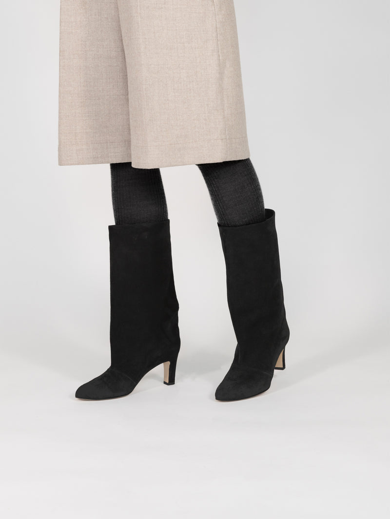 スエードミドルブーツ 7320/BOOT/BLACK