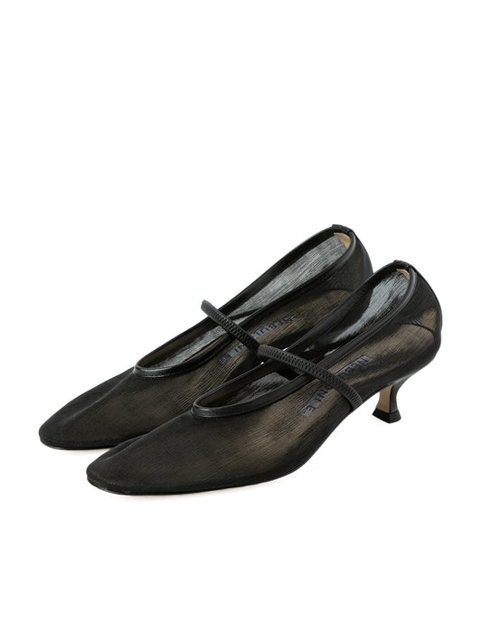 メッシュアーモンドトゥパンプス 7623/IRIS/BLACK