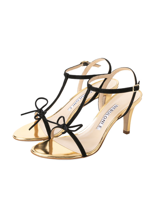 リボンアンクルストラップサンダル 7640/759/GOLD