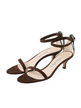 【予約】ストーンアンクルゴムストラップサンダル 7601/551/BROWN