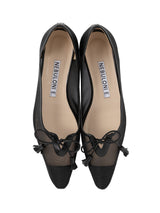 【予約】タッセルリボンメッシュフラットシューズ 7612/PINK/BLACK