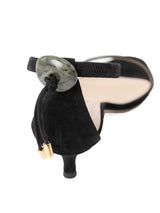 【予約】ストーンアンクルゴムストラップサンダル 7601/551/BLACK