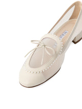 【予約】メッシュリボンローファーパンプス 7628/DIDO/WHITE