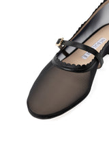 レースメッシュフラットシューズ 7600T/512/BLACK