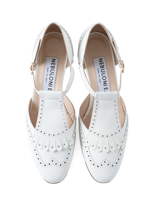 ウィングチップストラップシューズ 5850/DIDO/WHITE