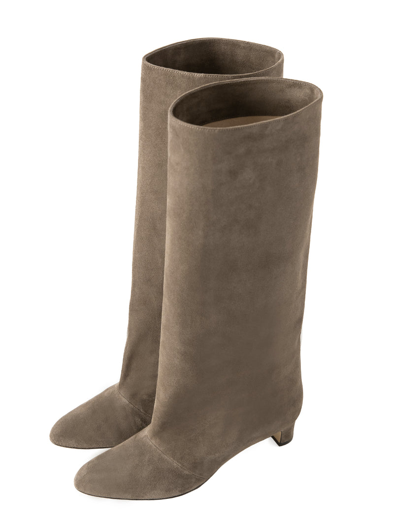 スエードロングブーツ 6921/BASS/TAUPE