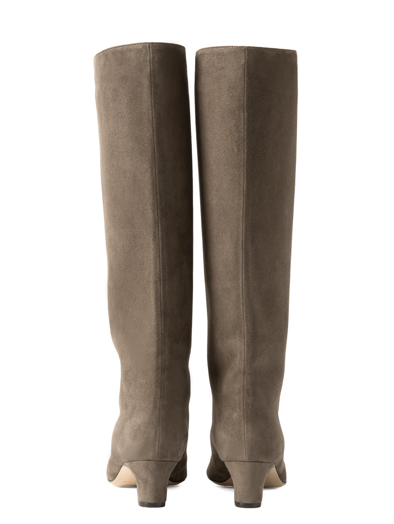 スエードロングブーツ 6921/BASS/TAUPE