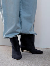 スエードショートブーツ 6923/BASS/NAVY