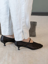 メッシュアーモンドトゥパンプス 7623/IRIS/BLACK