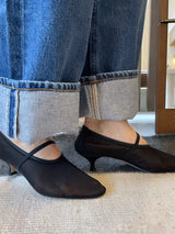 メッシュアーモンドトゥパンプス 7623/IRIS/BLACK