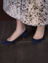 スエードプレーンパンプス 6200/AGU/NAVY