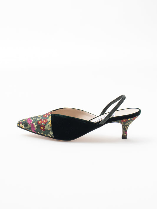 フラワージャガードミュールサンダル 7118T/AGU