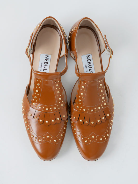 ウィングチップスタッズシューズ 7129/DIDO/CAMEL