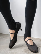 【予約】メッシュアーモンドトゥパンプス 7623/IRIS/BLACK