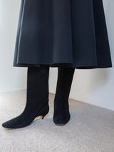 スクエアトゥースエードミドルブーツ 7321/EMA/BLACK