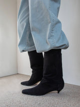 スクエアトゥースエードミドルブーツ 7321/EMA/BLACK