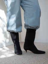 スクエアトゥースエードミドルブーツ 7321/EMA/BLACK