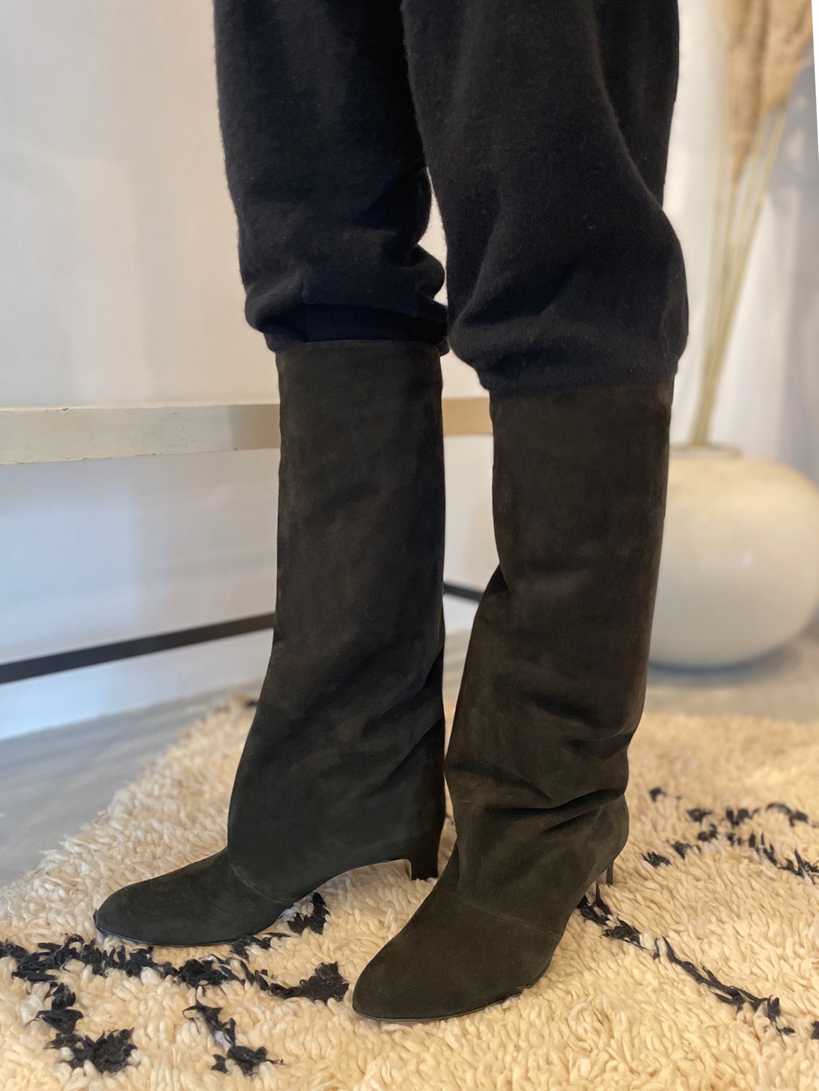 スエードロングブーツ 6921/BASS/KHAKI – nebulonie