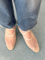 メッシュアーモンドトゥパンプス 7623/IRIS/WHITE