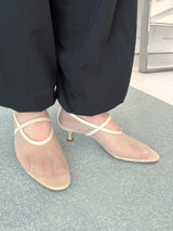 メッシュアーモンドトゥパンプス 7623/IRIS/WHITE