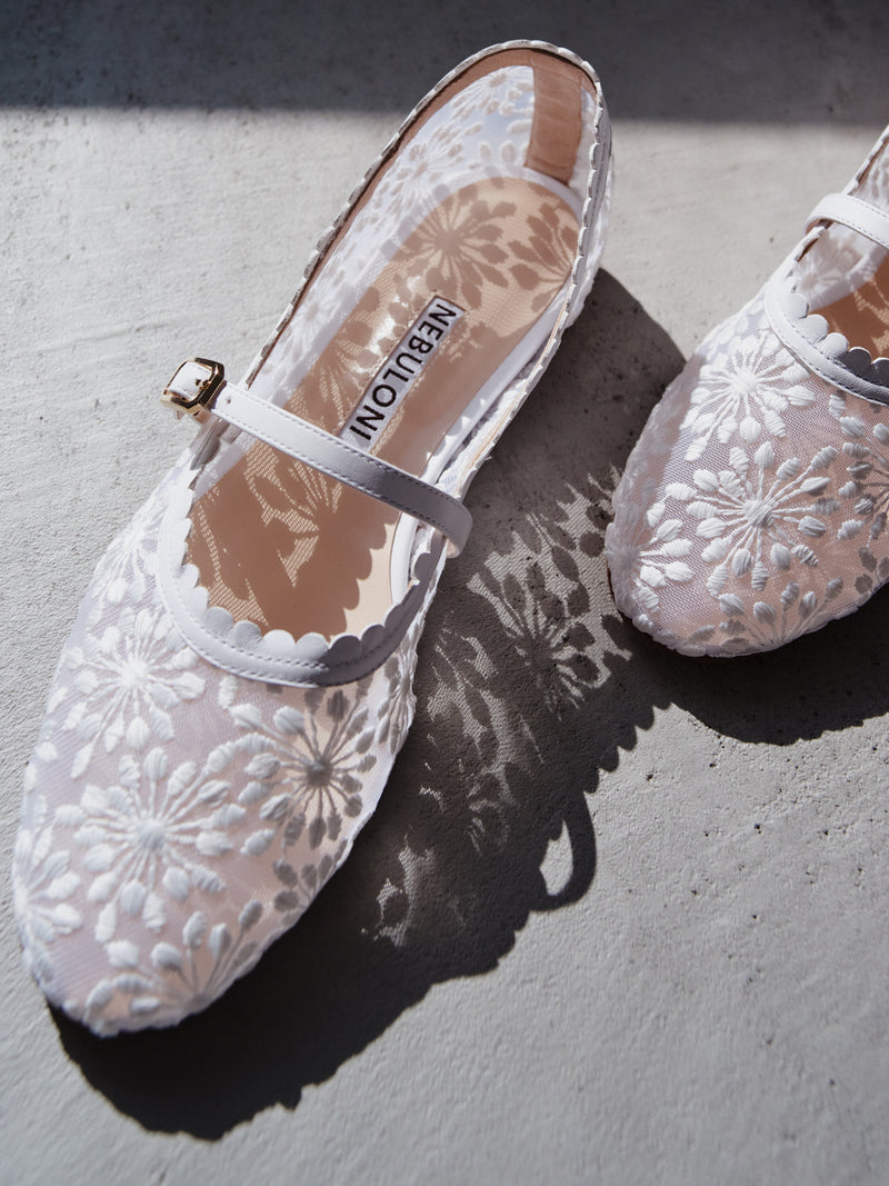 予約】レースメッシュフラットシューズ 7600T/512/WHITE – nebulonie