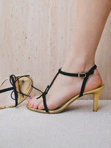 【予約】リボンアンクルストラップサンダル 7640/759/GOLD