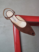 【予約】アンクルストラップオープントゥサンダル 7624/PINK/BROWN