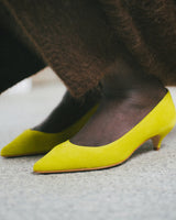 スエードキトゥンヒールパンプス 6911/ROCK/SMOKY YELLOW