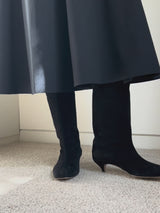 スクエアトゥースエードミドルブーツ 7321/EMA/BLACK