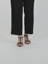 リボンアンクルストラップサンダル 7640/759/BLACK